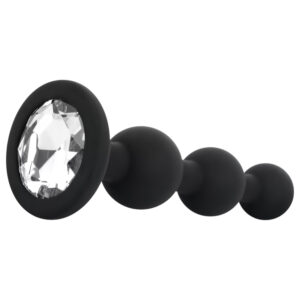 EasyToys - anální kolík s korálky - černý