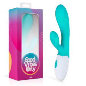 Good Vibes Only Blis Rabbit - vibrátor na klitoris a bod G - silikon - tyrkysový