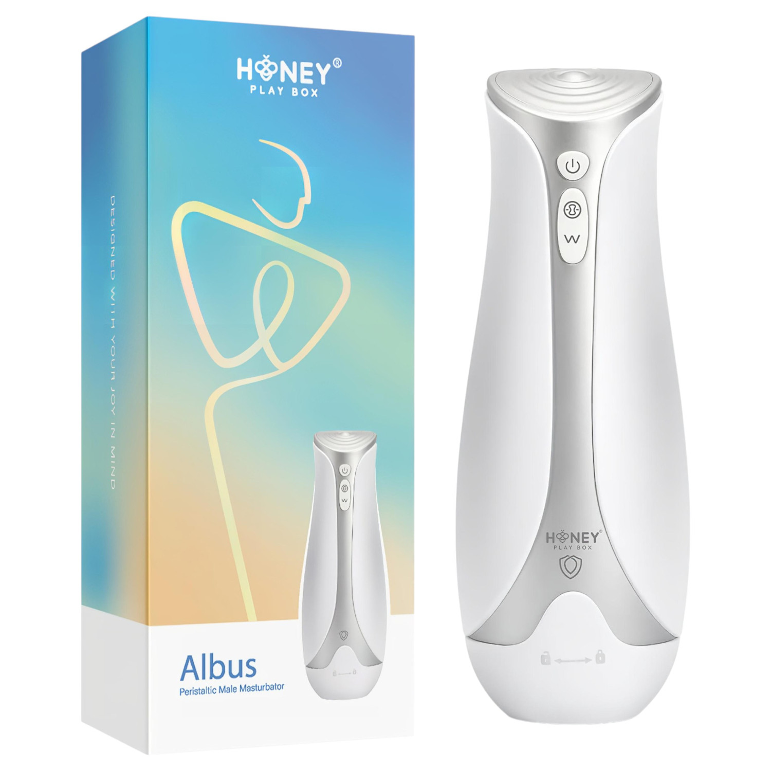 Honey Play Box Albus - pulzující stahující vibrační masturbátor - bílý