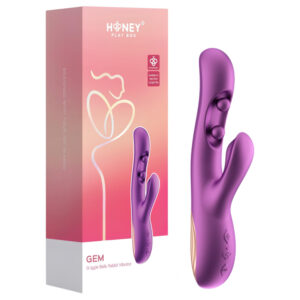 Honey Play Box Gem - vibrátor na G bod a klitoris s korálky - fialový