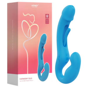 Honey Play Box Harmony Duo - připínací vibrátor s jazýčkem - chytrý - modrý