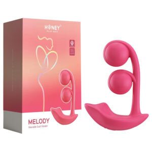 Honey Play Box Melody - vibrátor s perlami a sání - 2v1 - červený