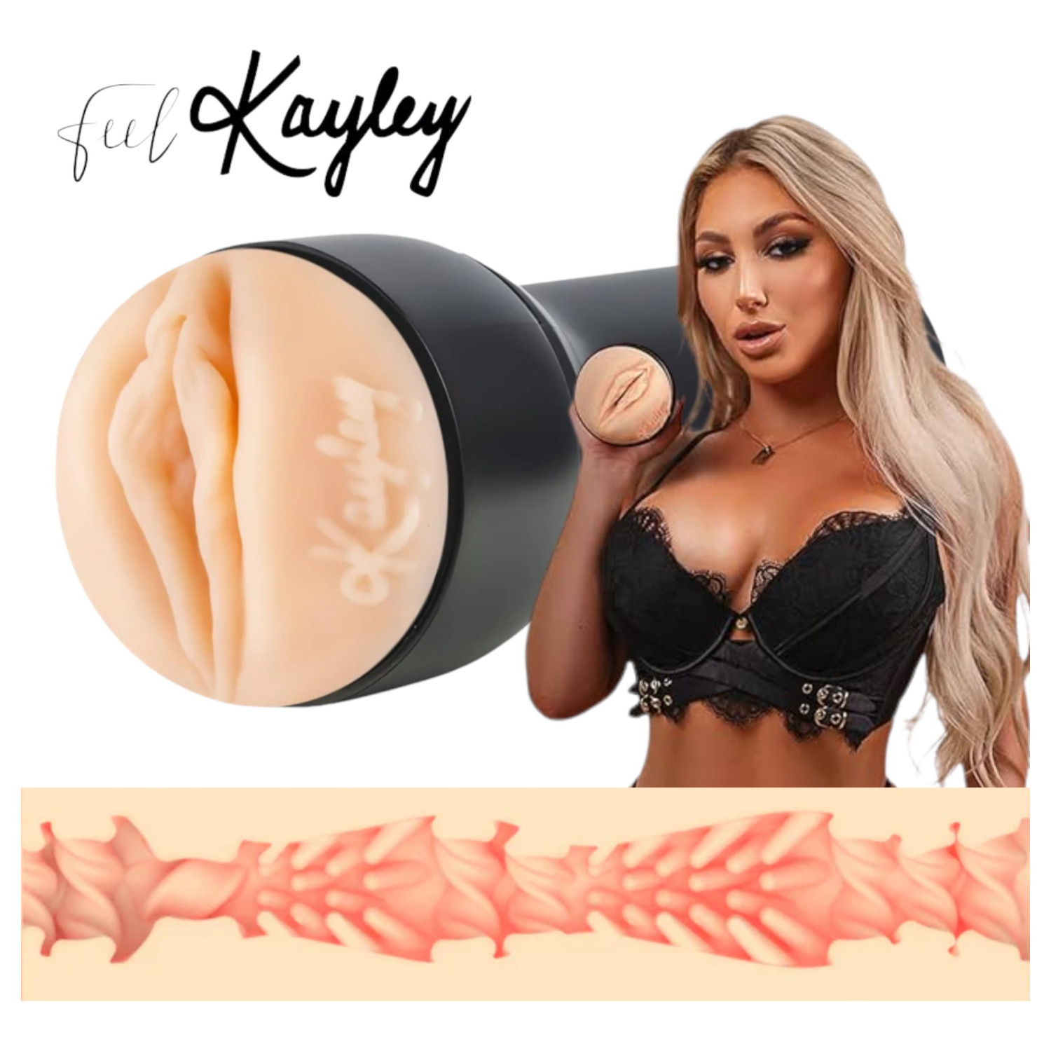Kiiroo Kayley Gunner - umělá vagína - PowerBlow kompatibilní - přírodní