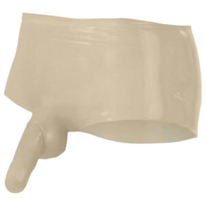 LATEX - boxerky s návlekem na penis - přírodní latex - L/XL