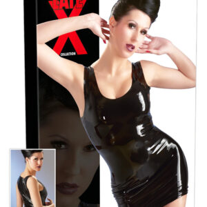 LATEX - mini šaty bez rukávů - černé - XL