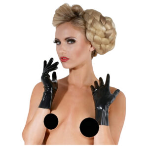 Latex - krátké unisex rukavice - černé - M
