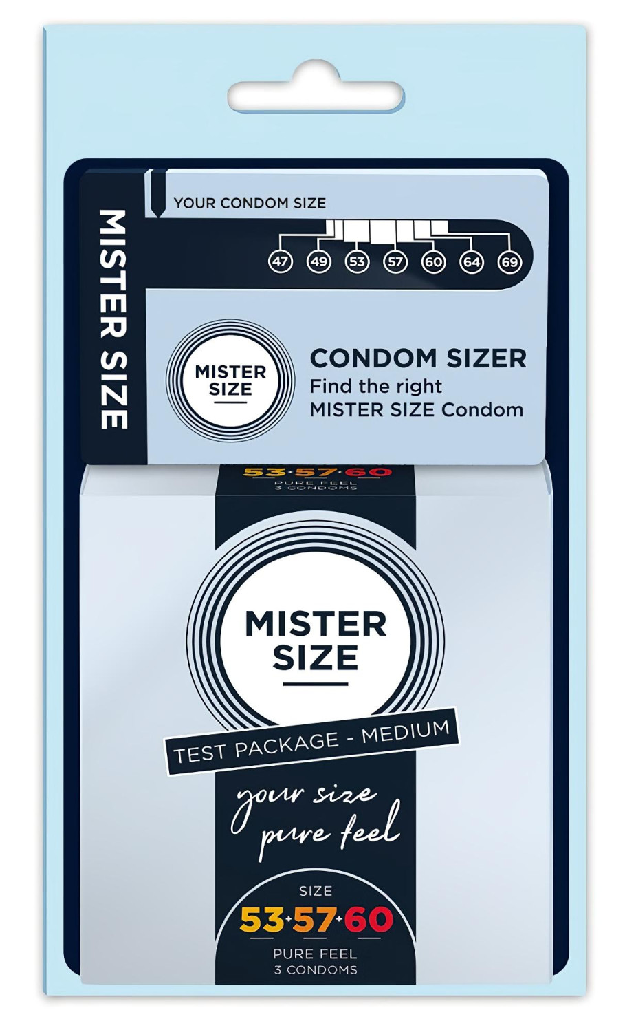 Mister Size - sada kondomů s měřidlem penisu - 3 ks