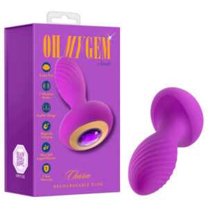 Oh My Gem - vibrační anální kolík s kamínkem - fialový