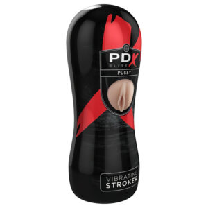 PDX - masturbátor s vibrací - umělá vagína - tělová barva