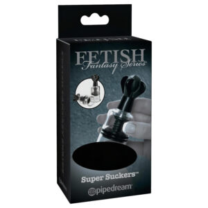 Pipedream Fetish Super Suckers - sací pumpička na bradavky (černá-průhledná)