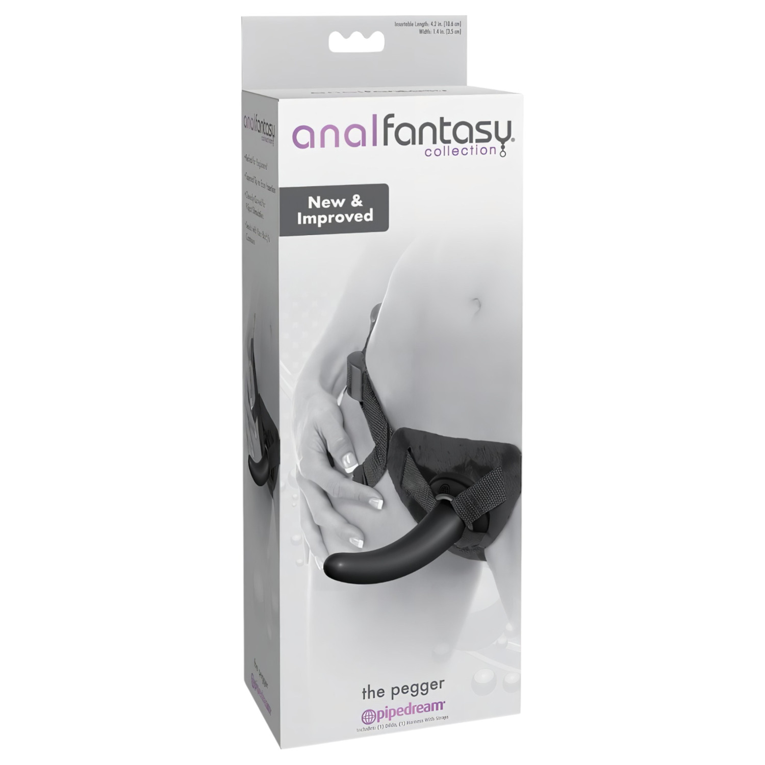 Pipedream - analfantasy The Pegger - připínací dildo (černé)