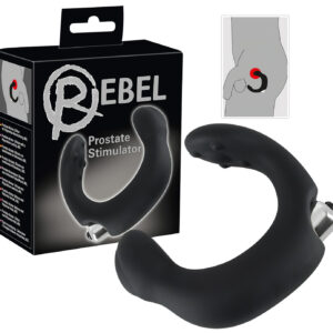 Rebel - vibrátor na prostatu - zahnutý tvar - černý