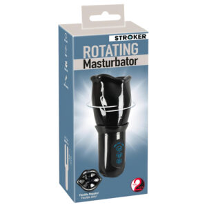 You2Toys - STROKER Rotating - akumulátorový rotační masturbátor ve tvaru úst (černý)