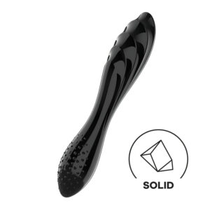 Satisfyer Dazzling Crystal 1 - skleněné dildo oboustranné - černé