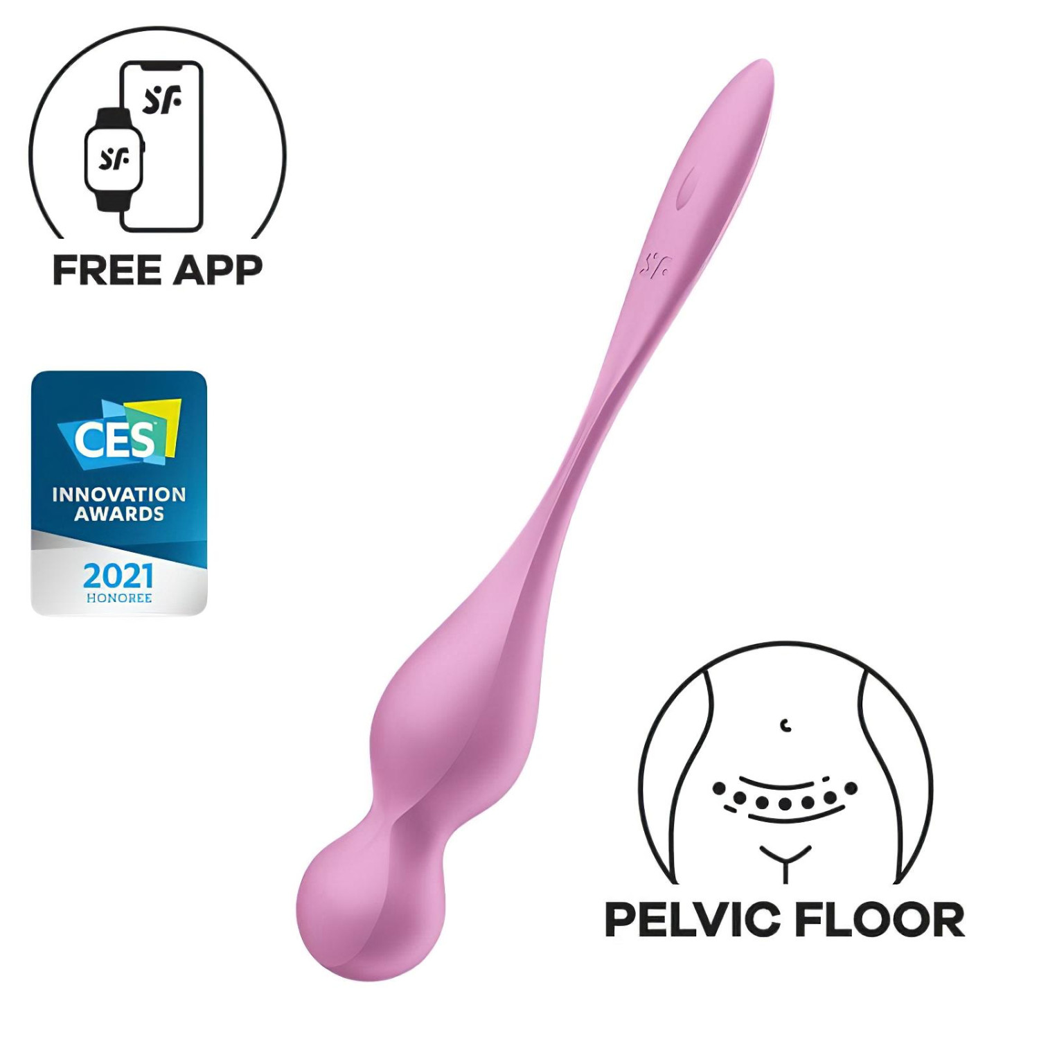 Satisfyer Love Birds 1 - chytré vibrační venušiny kuličky - růžové