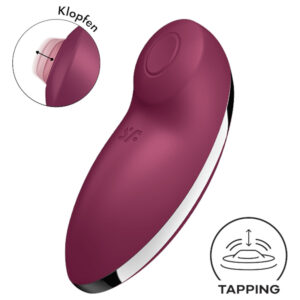 Satisfyer Tap & Climax 2 - vibrátor a dráždidlo klitorisu 2v1 - červený