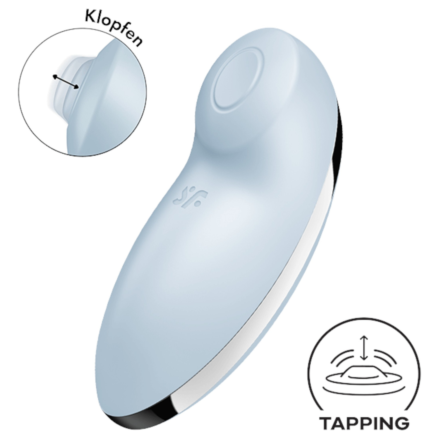 Satisfyer Tap & Climax 2 - vibrátor a stimulátor klitorisu 2v1 - modrý