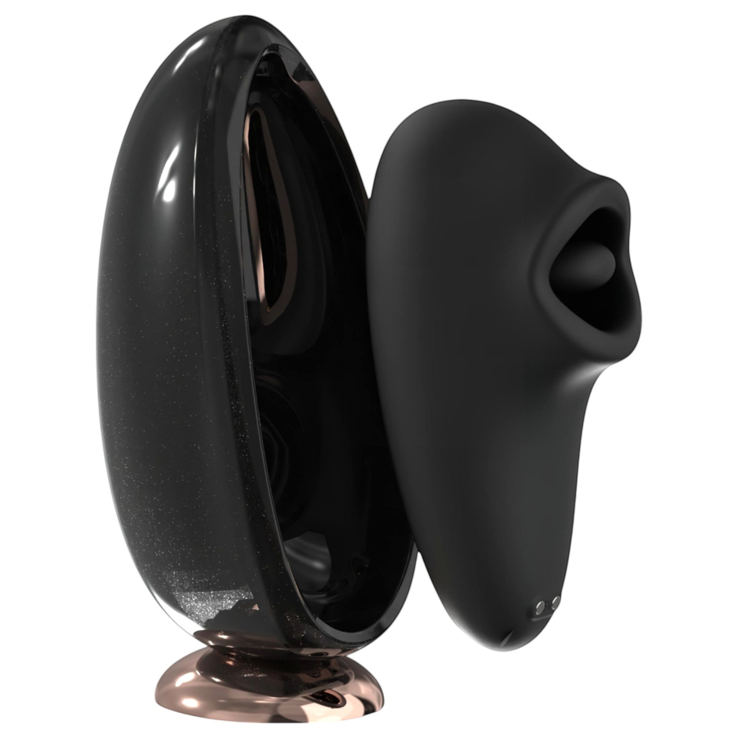 Sex HD Mirror - vibrátor s funkcí ohřevu a lízáním - černý