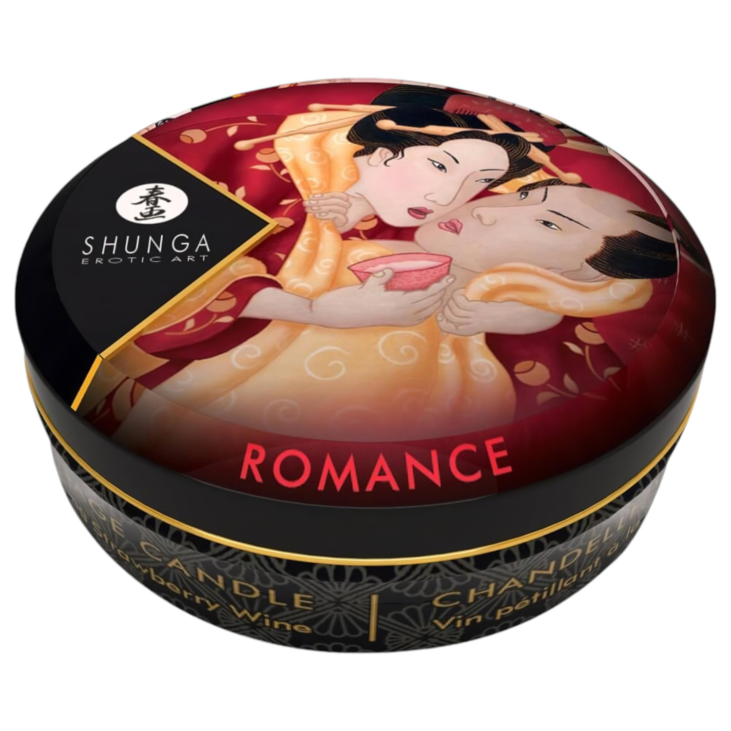 Shunga - masážní svíčka - jahoda - 30ml