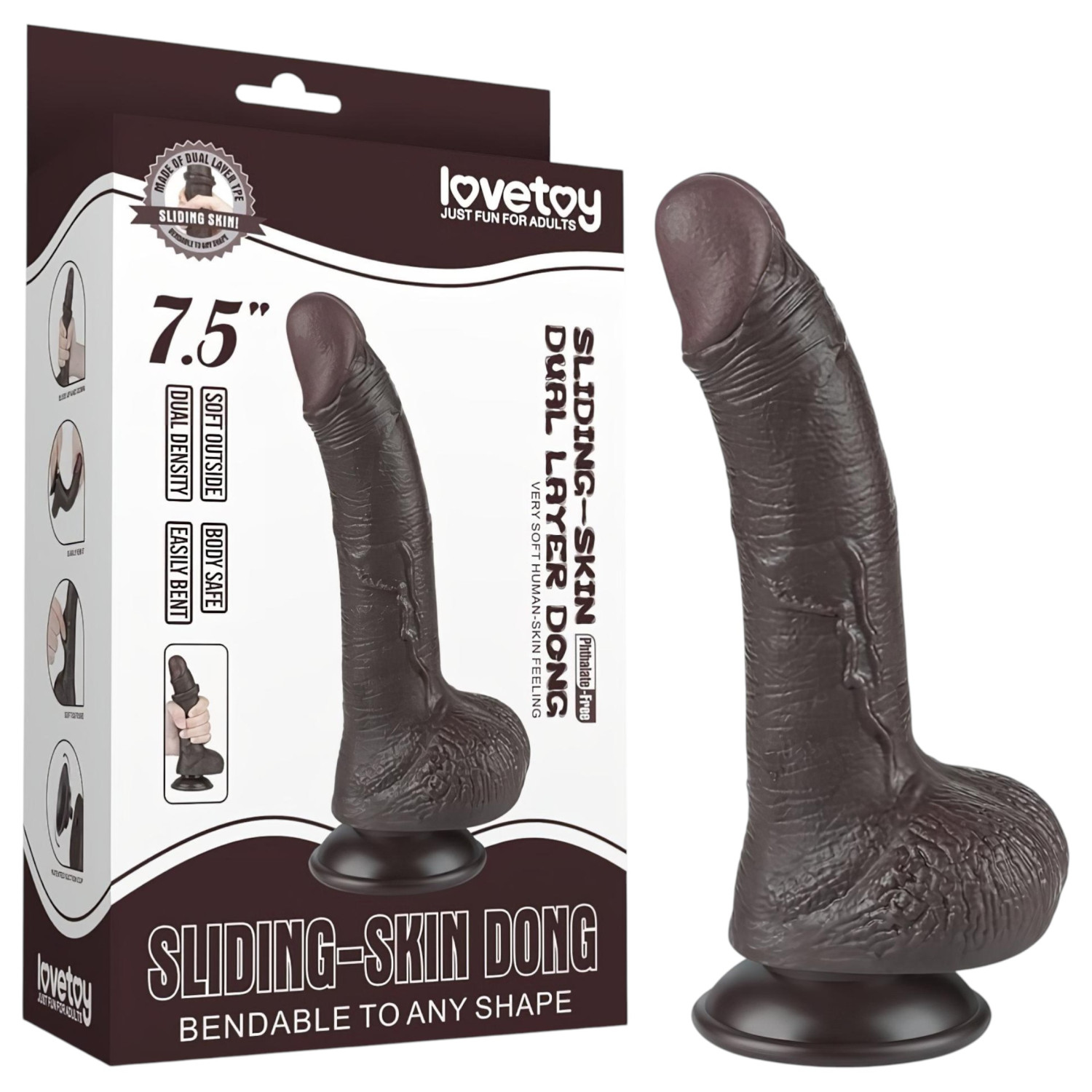 Sliding-Skin - dvouvrstvé dildo s přísavkou - 19