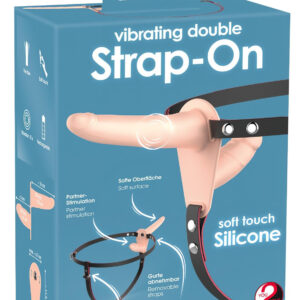 You2Toys - Strap-on dildo - dvojitý vibrátor - realistický tělový
