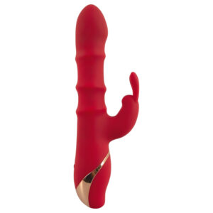 You2Toys - vibrátor králíček s pohyblivým kroužkem - červený