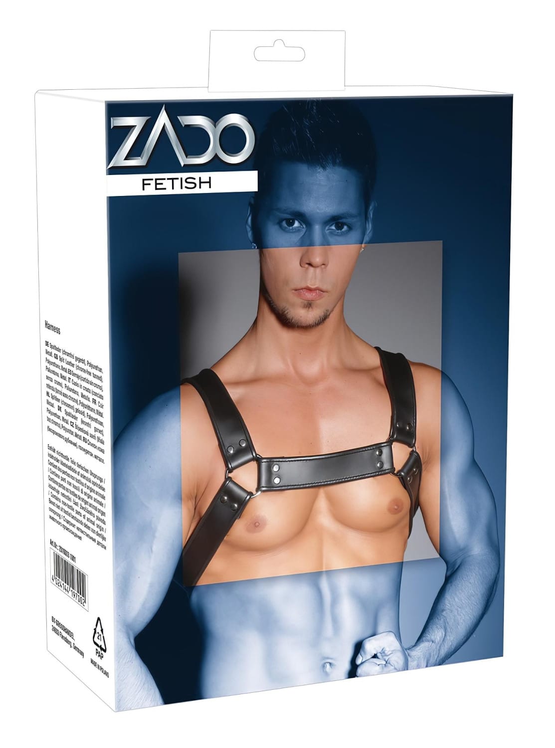 ZADO - kožený postroj na prsa - černý