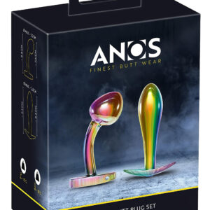 ANOS Metal Rainbow - kovový anální plug set (2dílný)