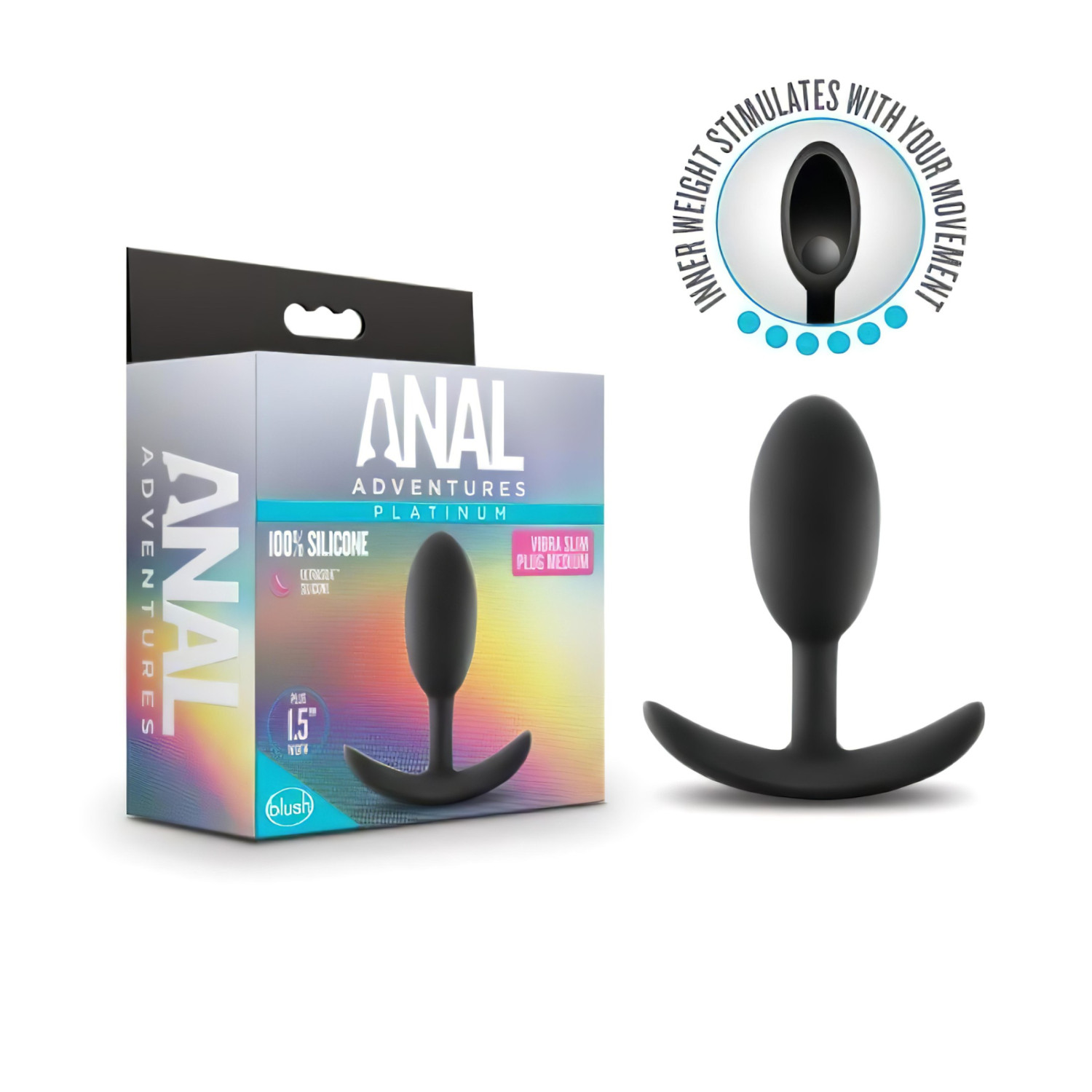 Anal Adventures Platinum - anální kolík - střední - černý