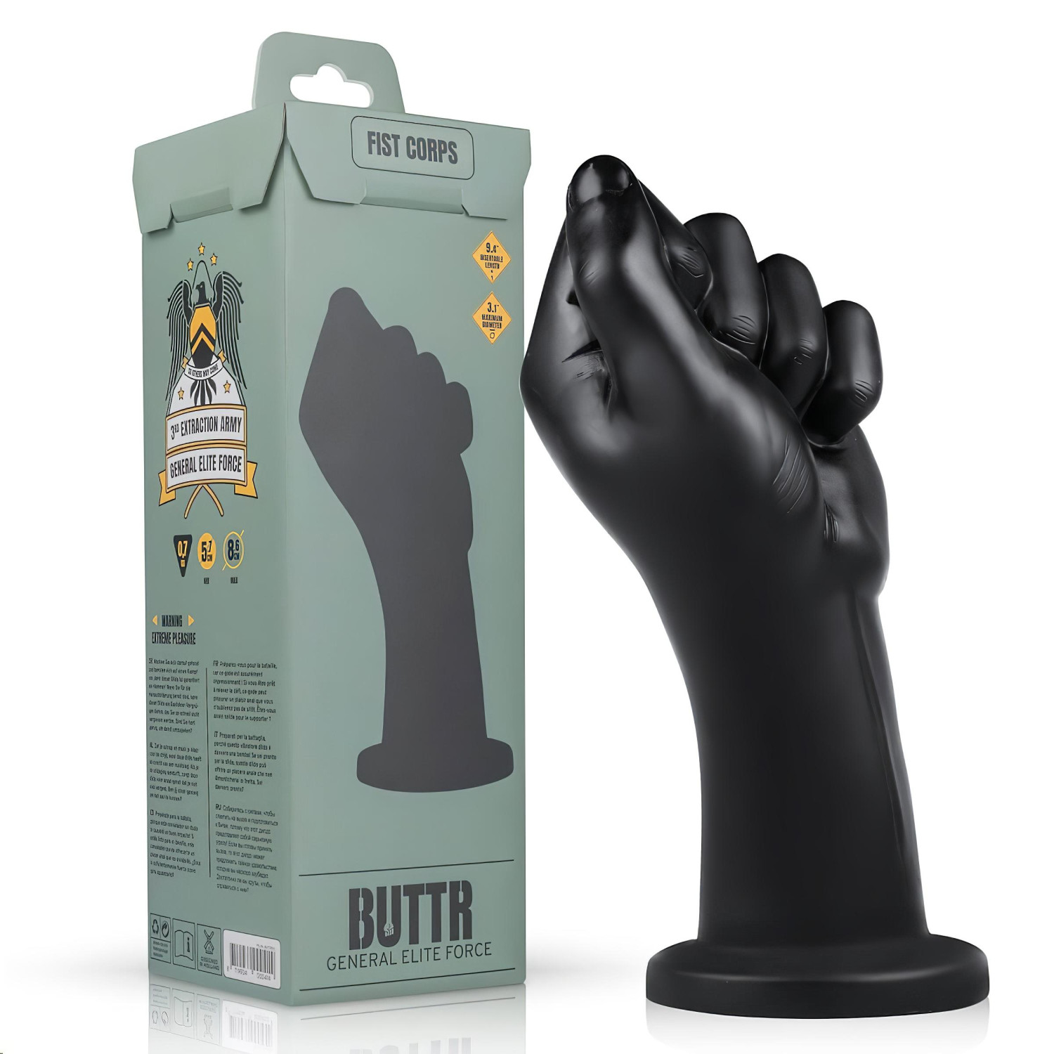 BUTTR - fisting dildo - černý