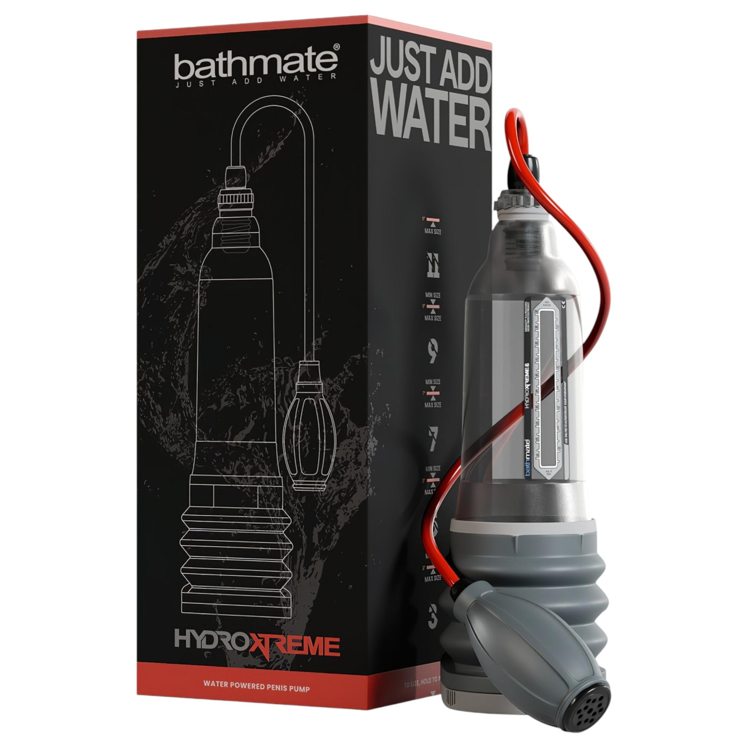 Bathmate HydroXtreme 8 - sada s hydropumpou (průhledná)