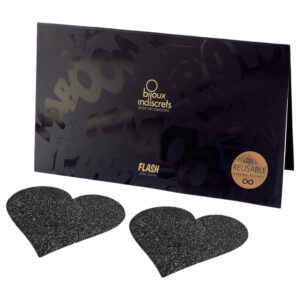 Bijoux Indiscrets - nálepky na bradavky srdce - černé