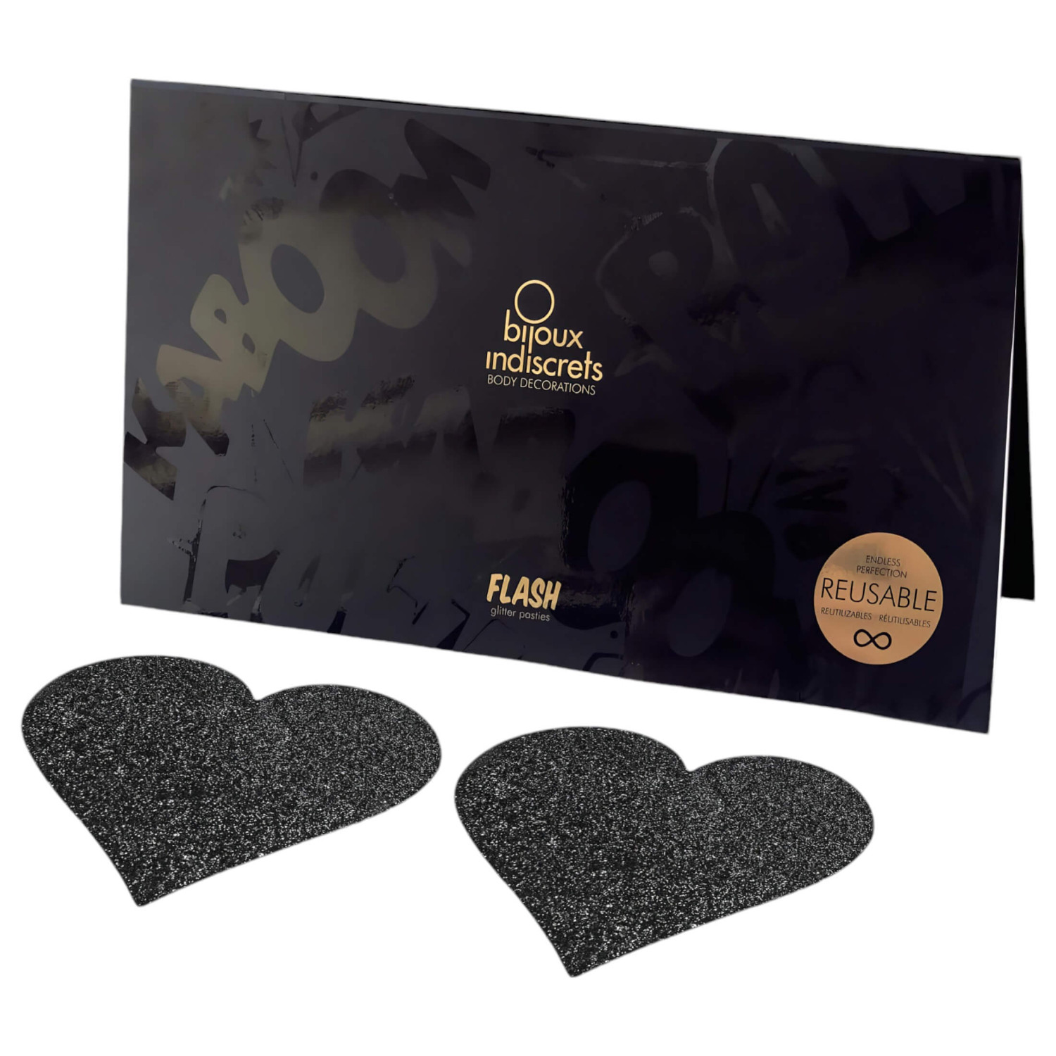 Bijoux Indiscrets - nálepky na bradavky srdce - černé