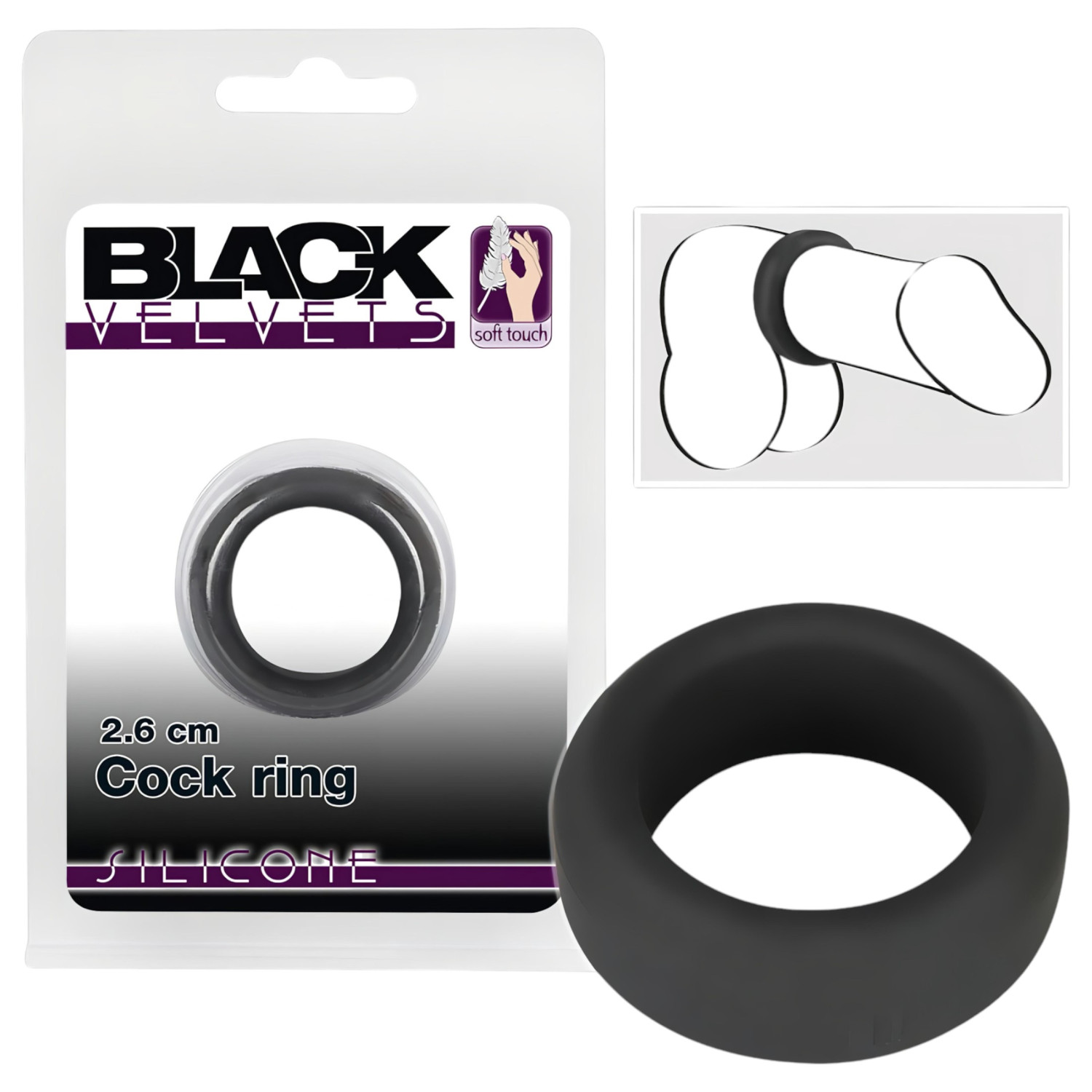 Black Velvets - erekční kroužek silnostěnný 2