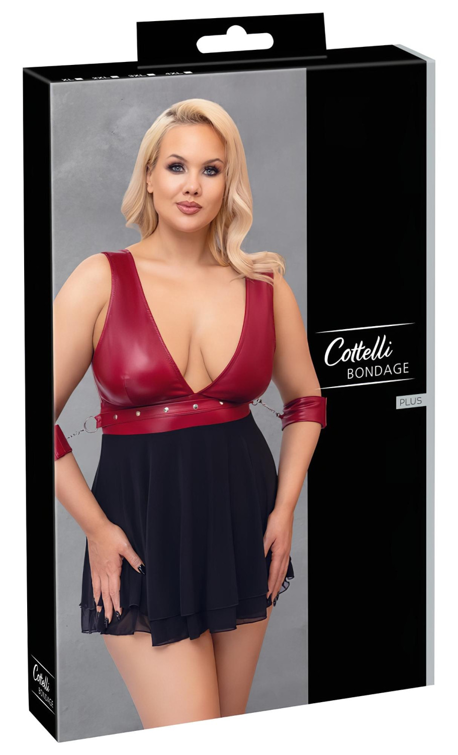 Cottelli Bondage Plus Size - červené babydoll