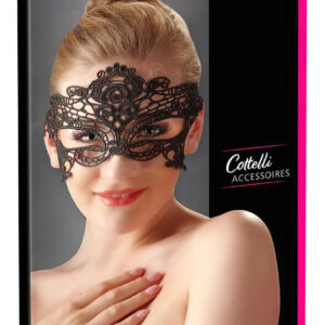 Cottelli - maska na oči - vyšívaná krajka - černá