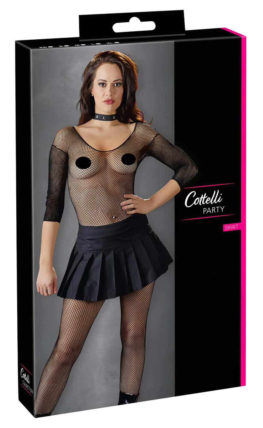 Cottelli - mini sukně s plisováním - černá - M