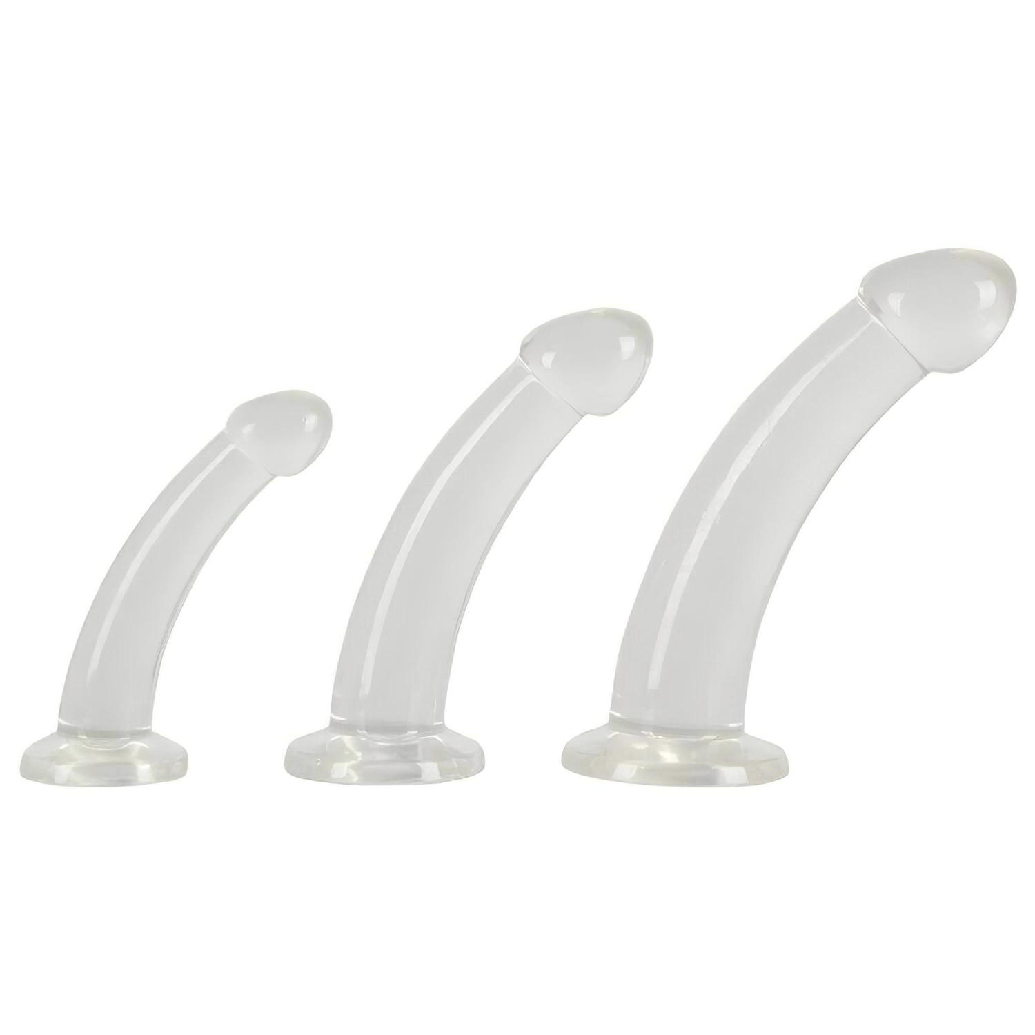 Crystal Clear - anální dildo set - 3 kusy - transparentní