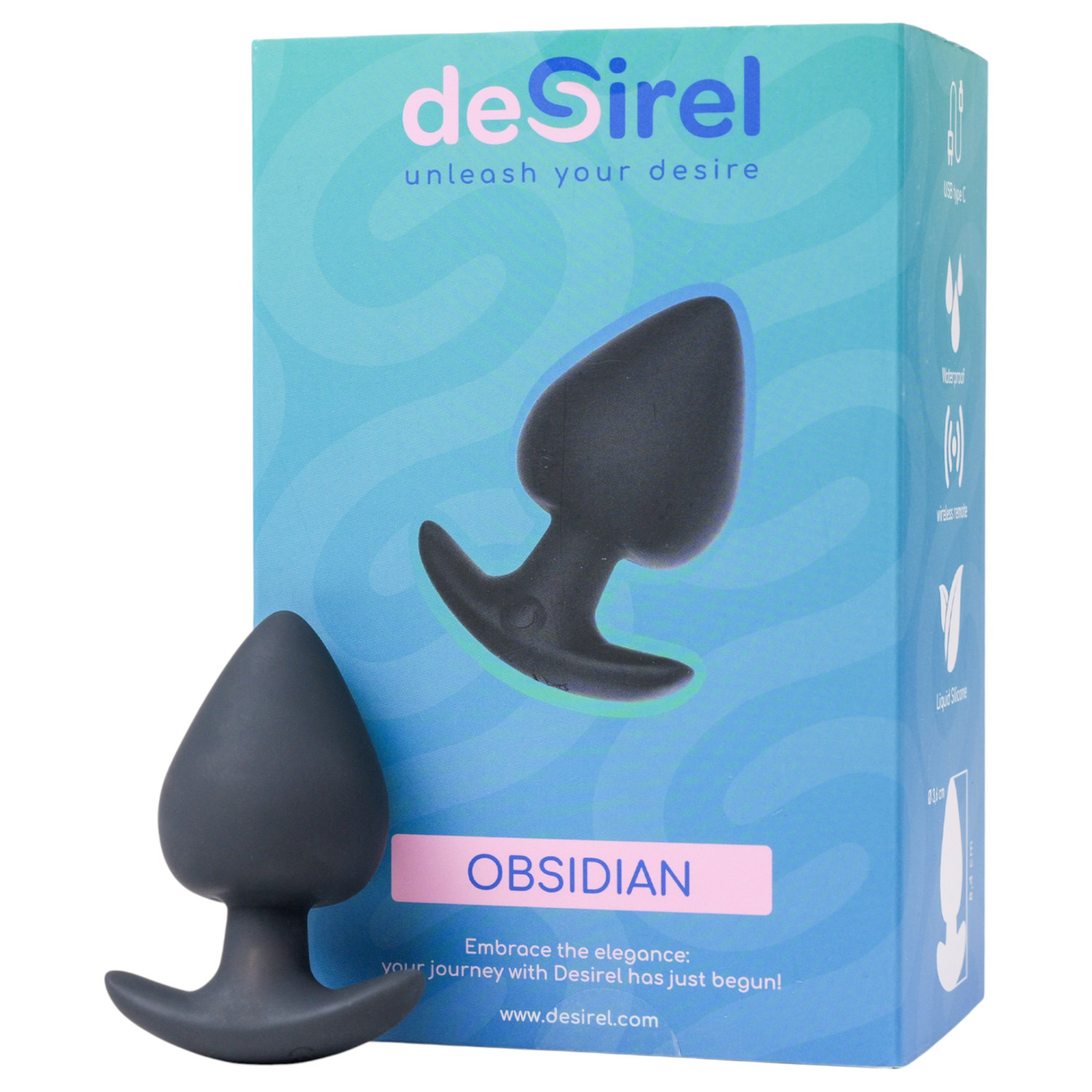 Desirel Obsidian - Anální vibrátor ovládaný aplikací (černý)