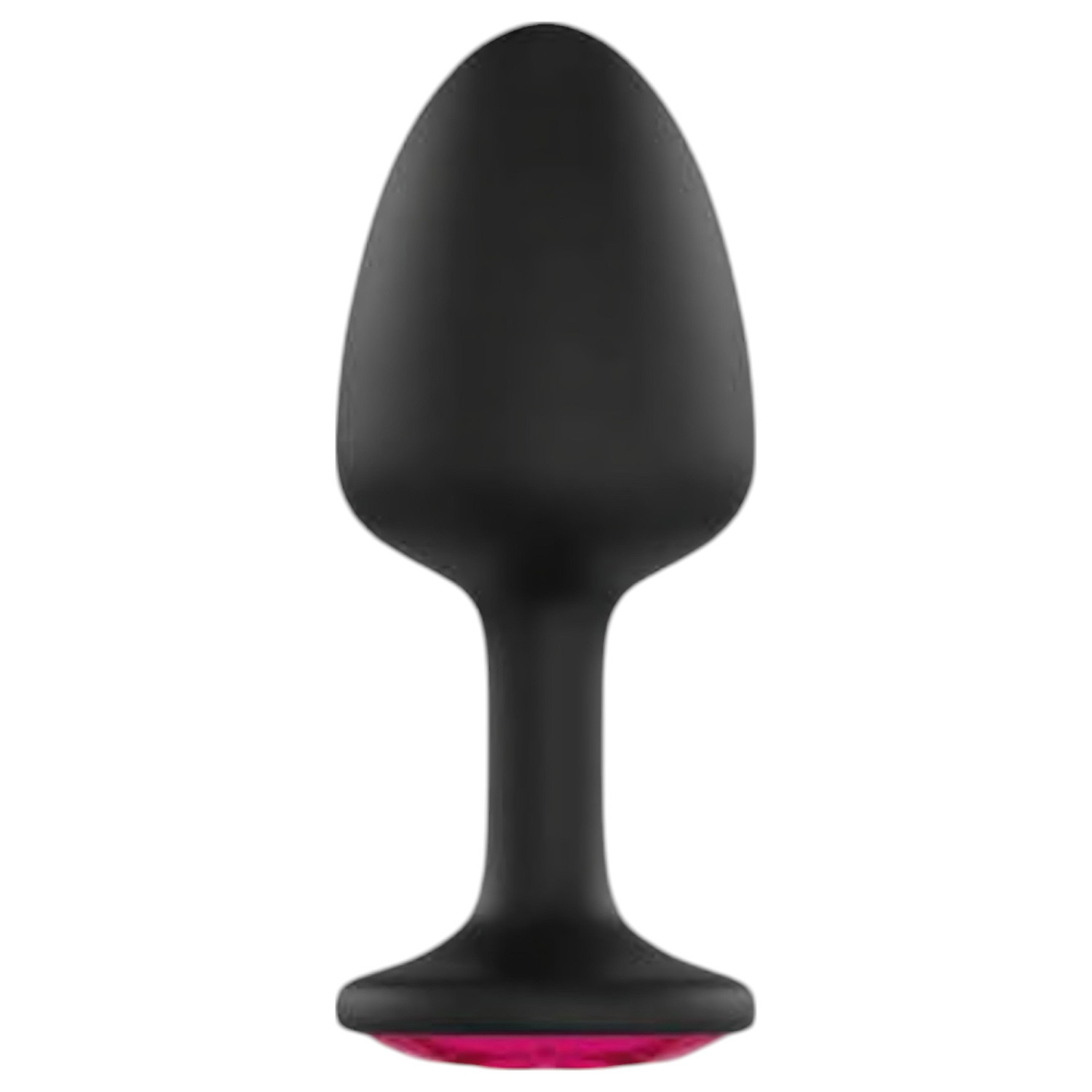 Dorcel Geisha Plug Ruby M - anální kolík s růžovým kamínkem (černý)