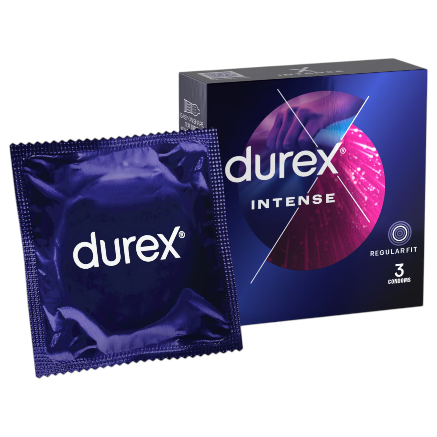Durex Intense - vroubkovaný a tečkovaný kondom (3 ks)