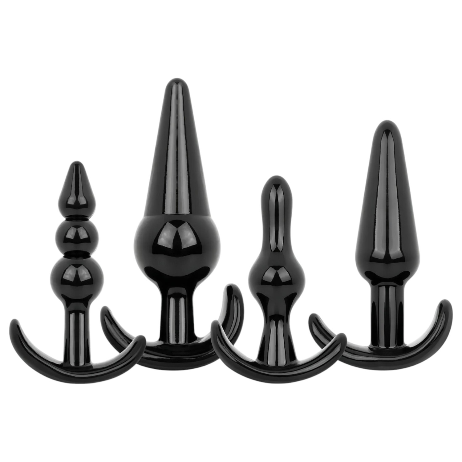 EasyToys - anální kolíky sada - 4 kusy - černá