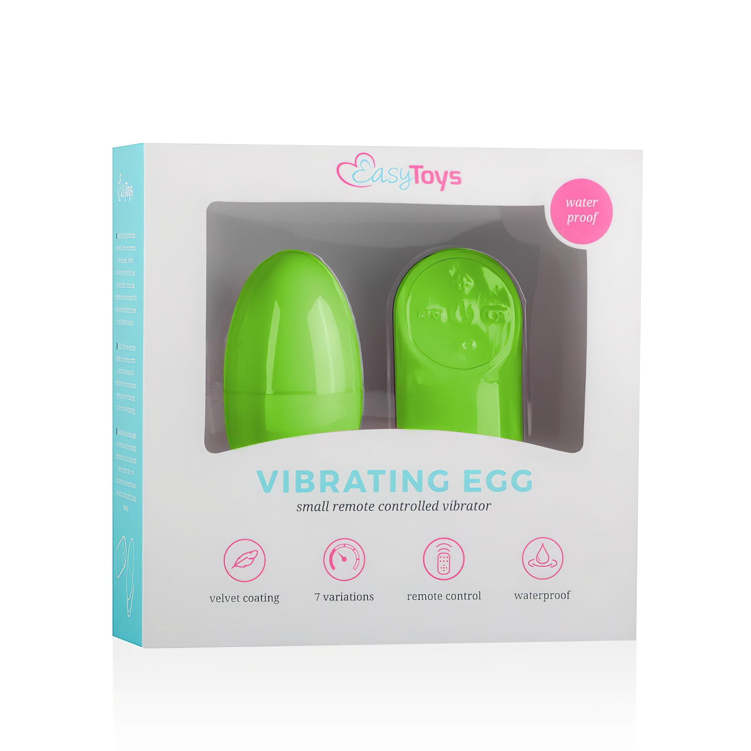 Easytoys - 7 rytmů vibrační vajíčko s dálkovým ovládáním (zelené)