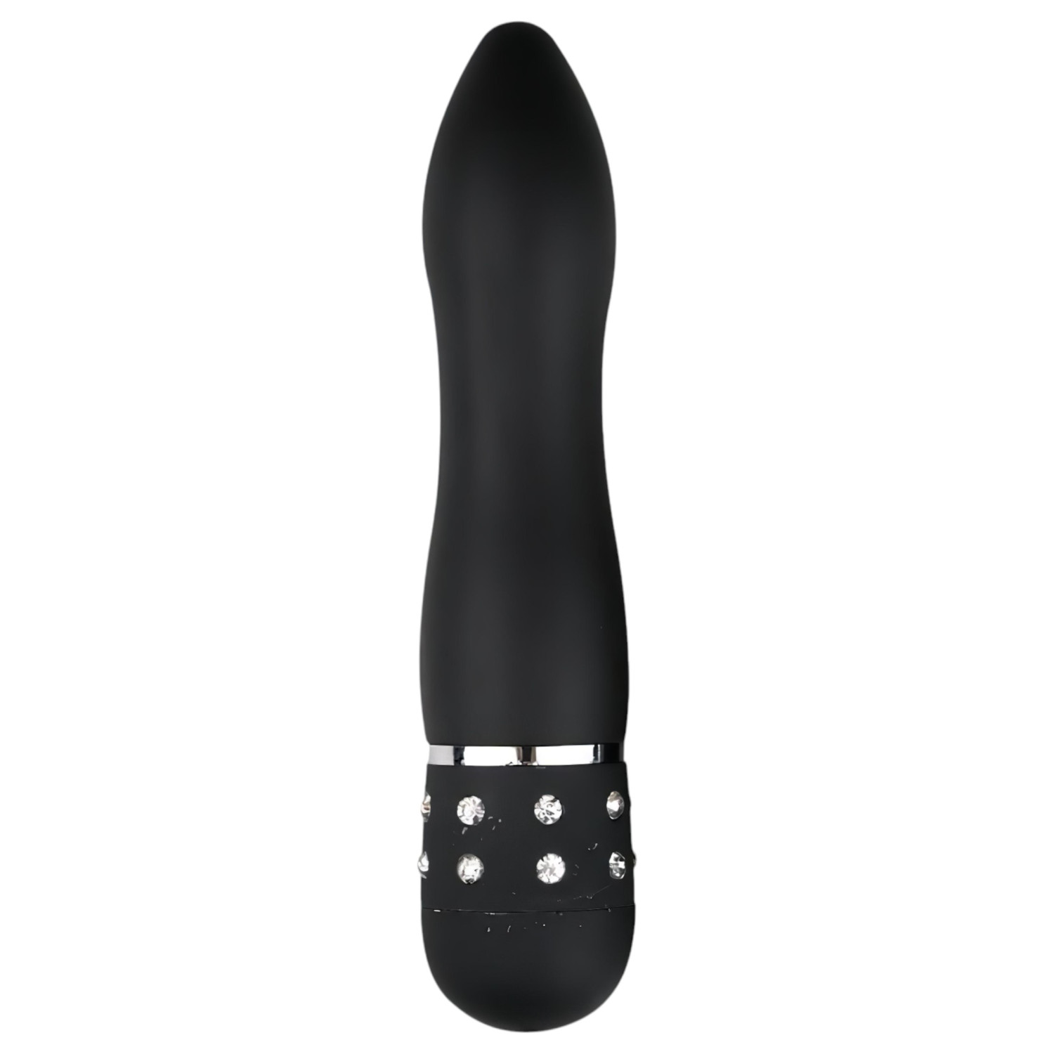 Easytoys Diamond Curved - mini vibrátor - zakřivený - černý
