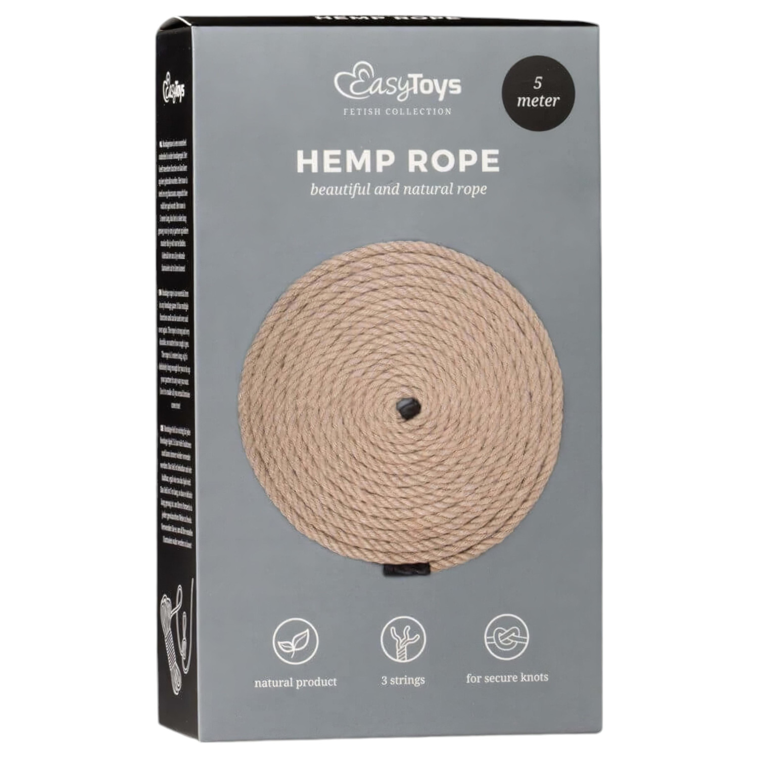 Easytoys Hemp Rope - konopné bondage lano (5 m