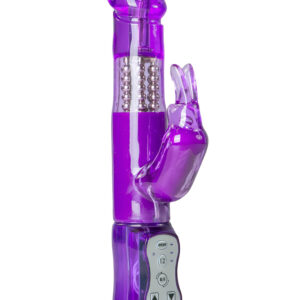 Easytoys Rabbit - rotační vibrátor s perlami a klitorálním ramenem - fialový