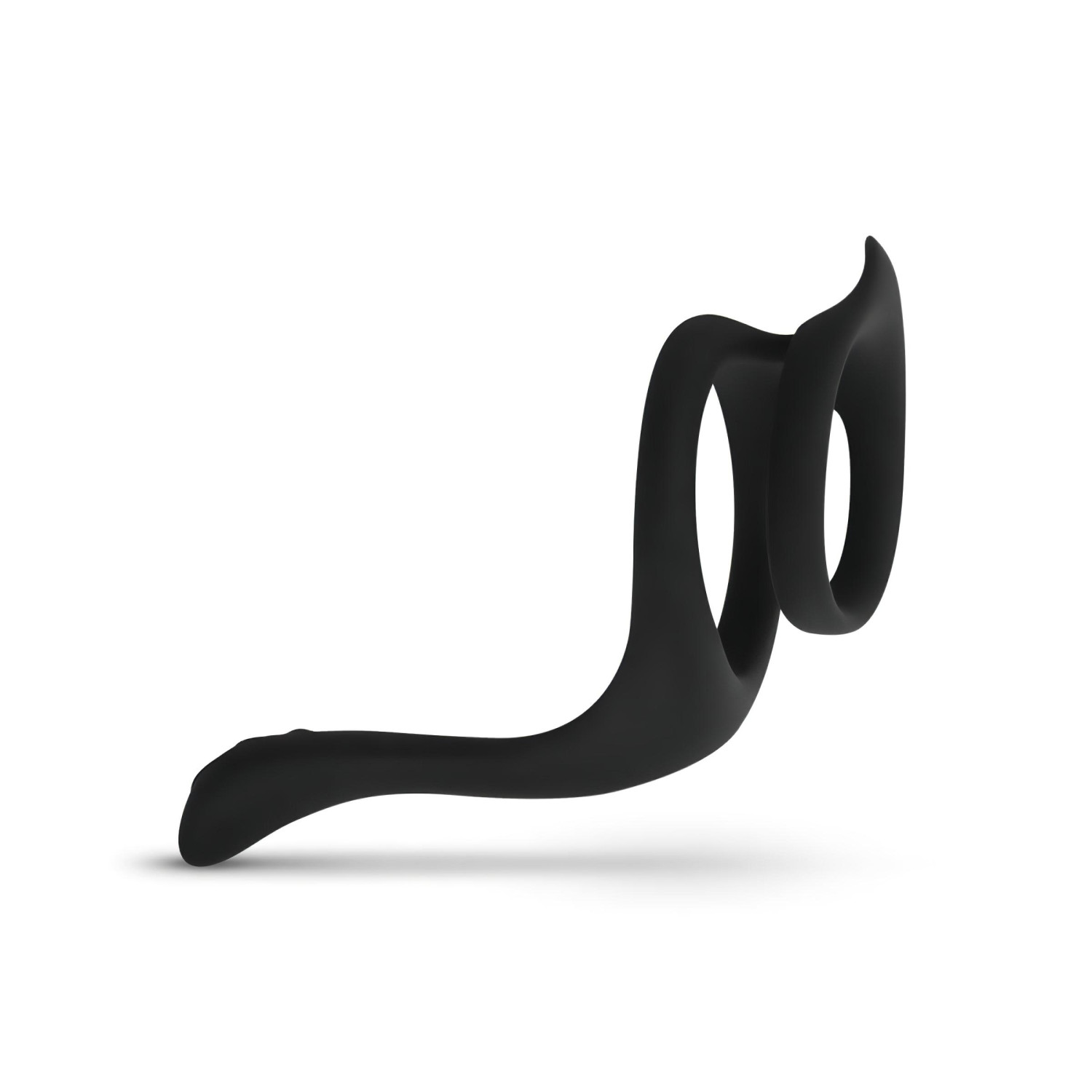 Easytoys - erekční kroužek na penis a varlata - pružný - černý