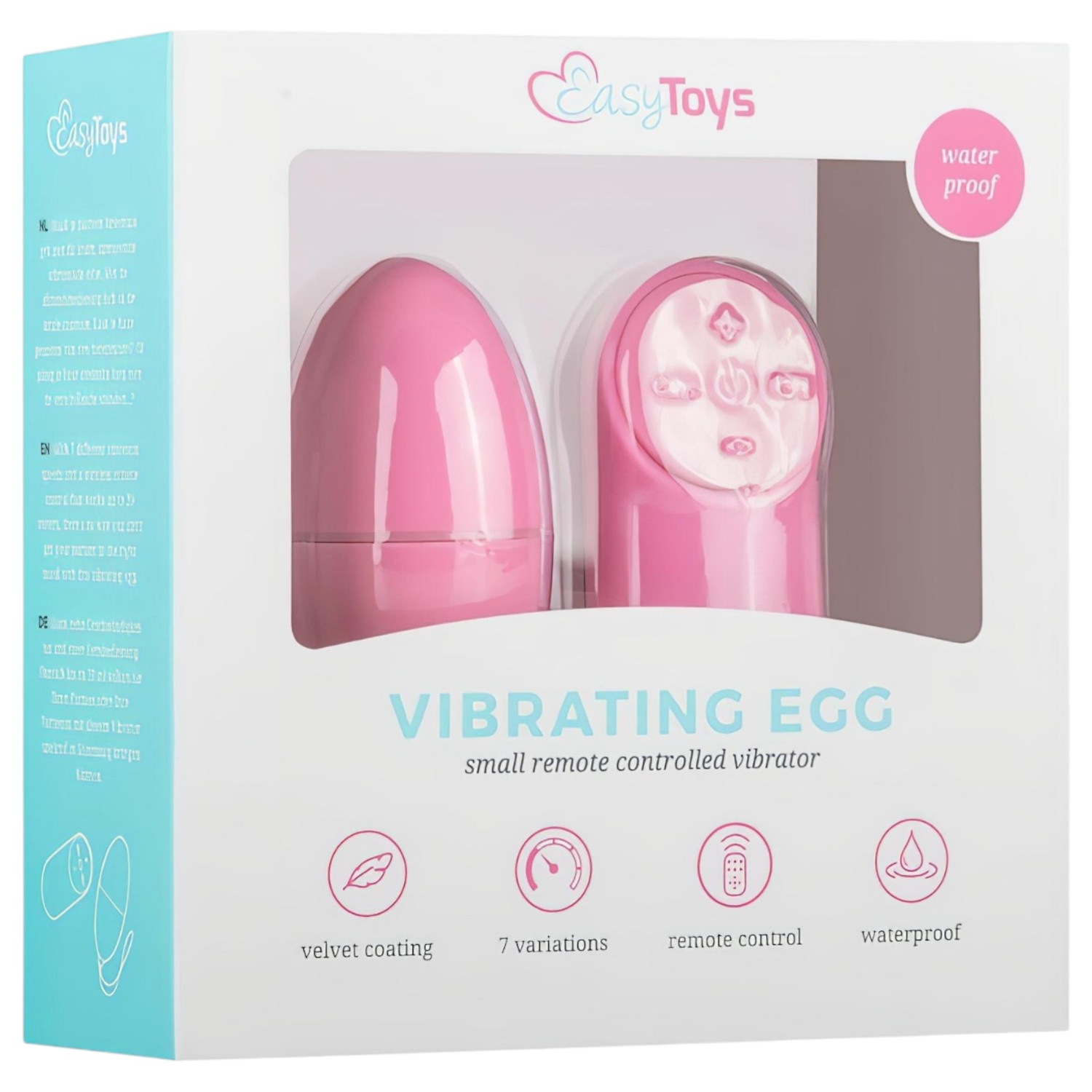 Easytoys - vibrační vajíčko na dálkové ovládání - 7 režimů - růžové