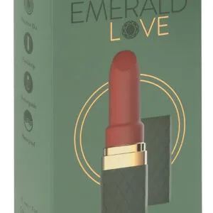 Emerald Love - akumulátorový vodotěsný vibrátor ve tvaru rtěnky (červený)