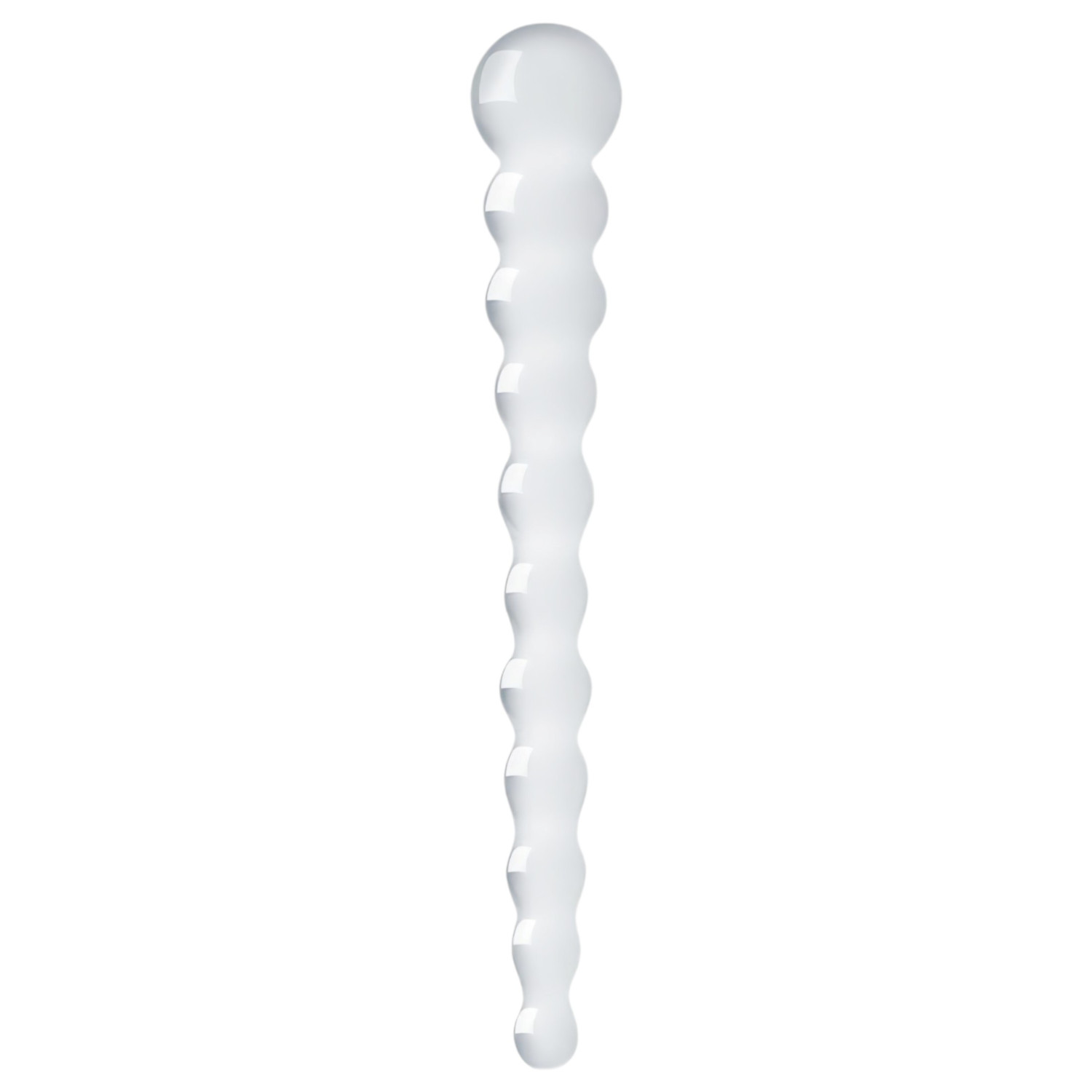 Gildo Glass No. 20 - skleněné dildo s perlami - čiré